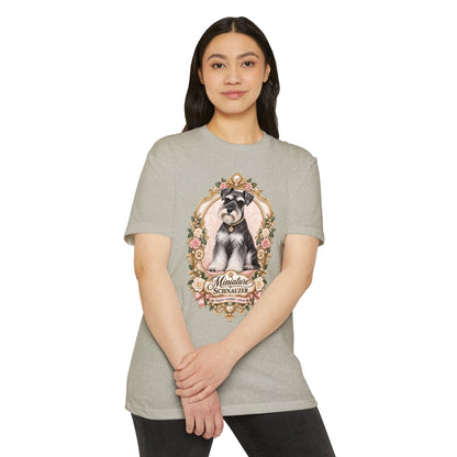 Miniature Schnauzer Floral Portrait T-Shirt