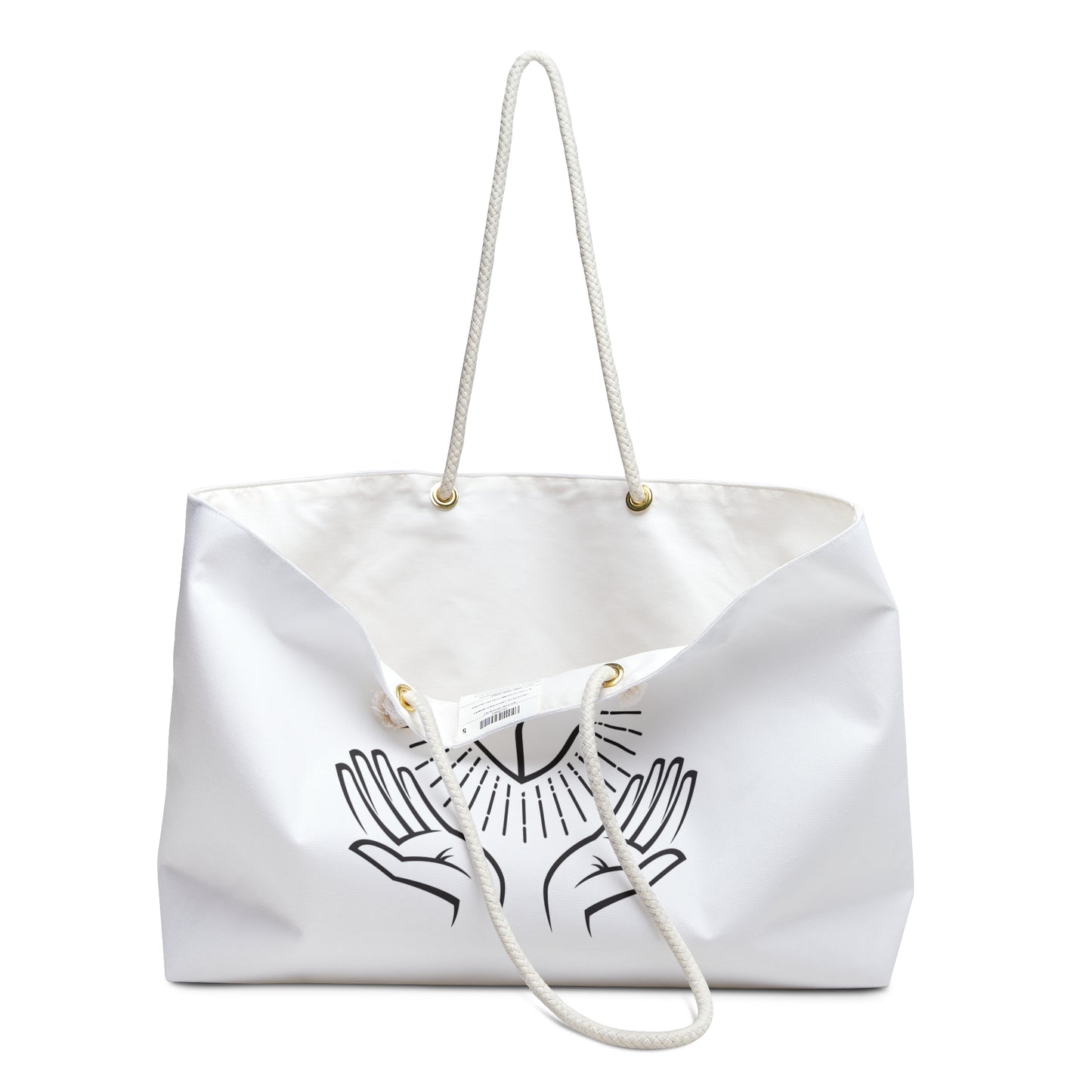 Faith Heart Weekender Bag — Christian Cross & Praying Hands Travel Tote
