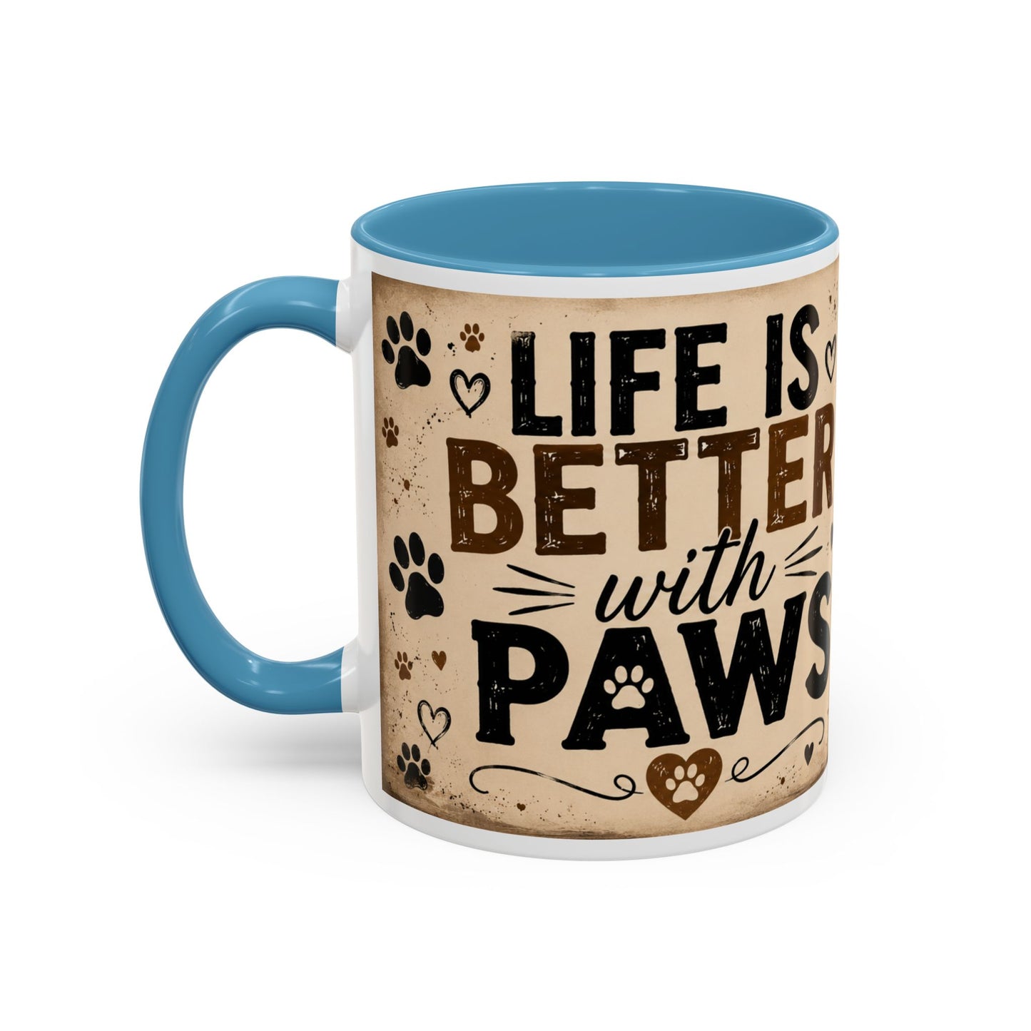 Dog & Cat Coffee Mug - "Less People, More Dogs & Cats" Accent Ceramic Mug