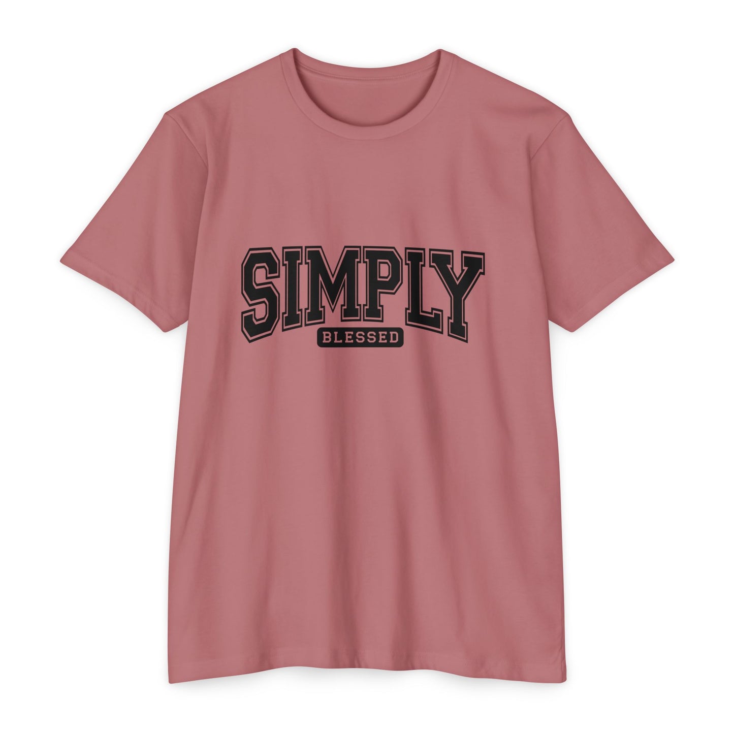 Simply Blessed T-Shirt — Vintage Collegiate Script Faith Tee