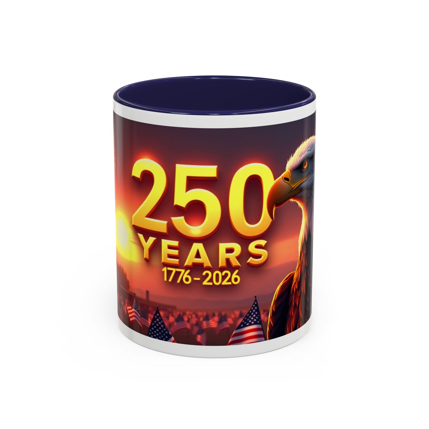 250 Years 1776–2026 Eagle Coffee Mug — Patriotic Anniversary 250th USA Celebration