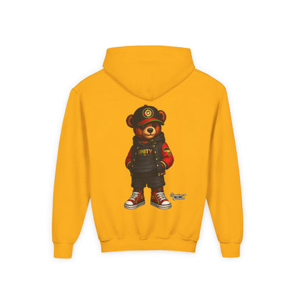 Youth Bear Hoodie — Streetwear Teddy Bear Graphic Pullover