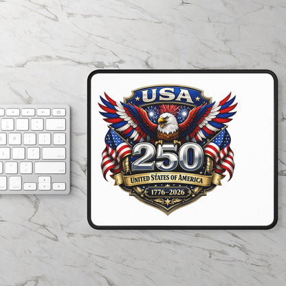 USA 250th Anniversary Gaming Mouse Pad — Patriotic Eagle 1776–2026 Desk Mat