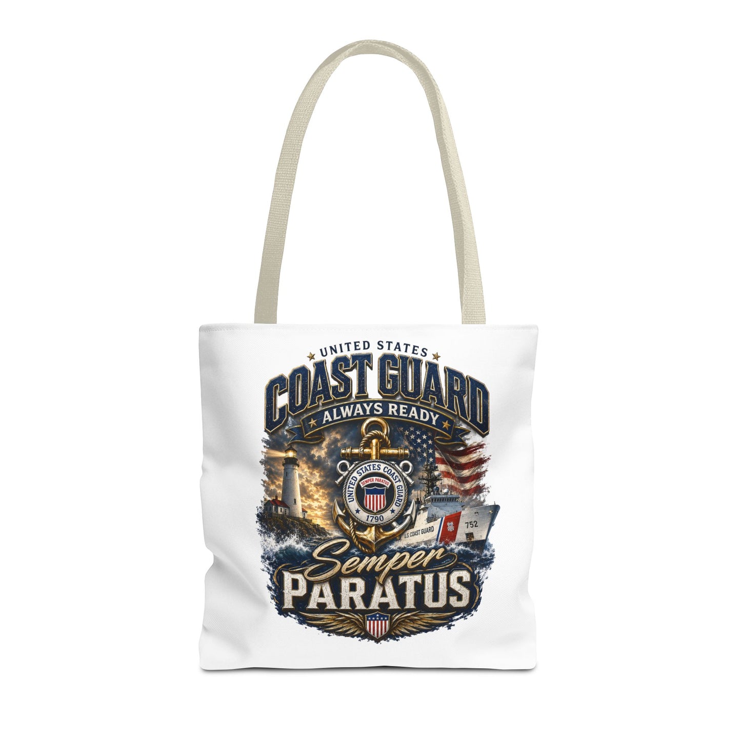 Coast Guard Semper Paratus Tote Bag – U.S. Coast Guard Patriotic Beach & Everyday Carry