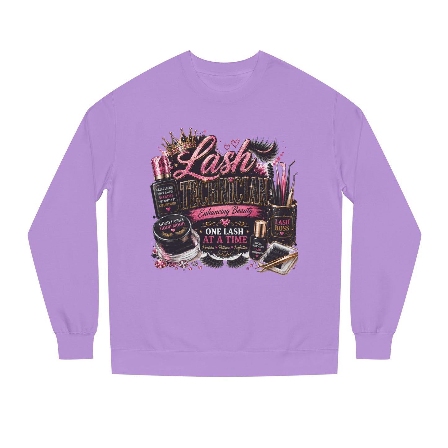Eyelash Artist Crewneck Sweatshirt — “Lash Technician” Beauty Salon Graphic