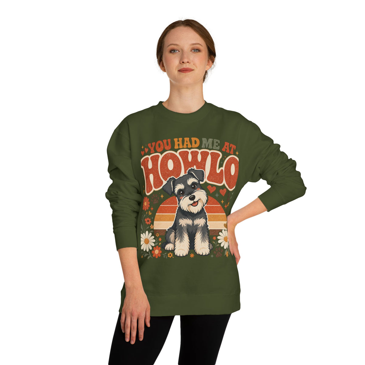 You Had Me At Howl'o Crewneck Sweatshirt — Cute Puppy Retro Dog Lover Pullover