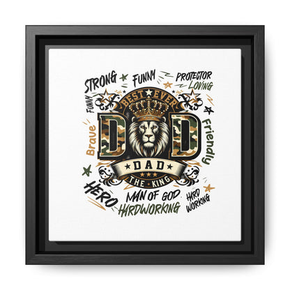 Framed Matte Canvas 'Best Ever DAD' Wall Art – Lion King Design, Father’s Day Gift