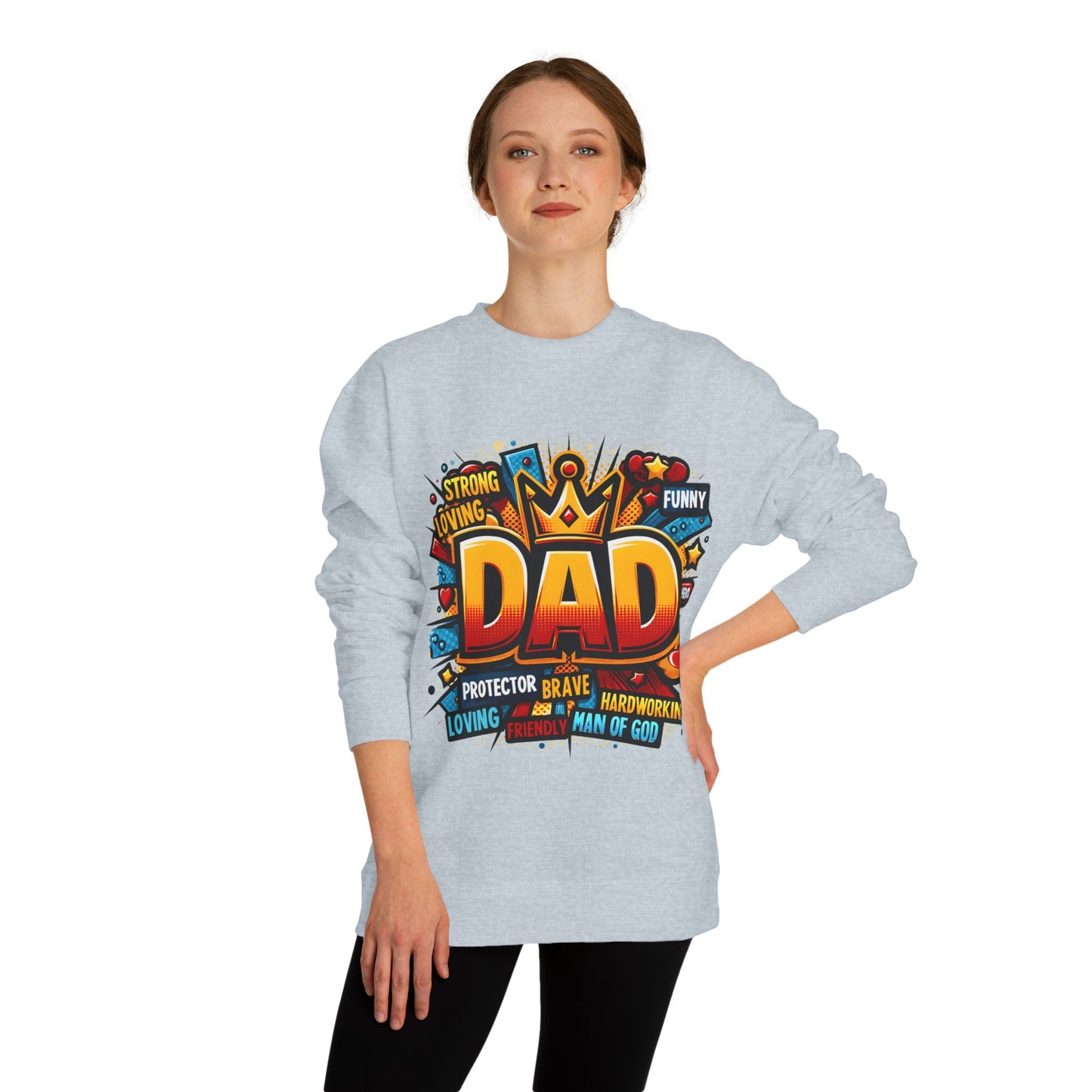 Dad Graphic Sweatshirt – Crowned 'DAD' Tribute Design for Father’s Day