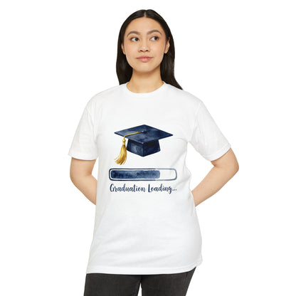 Graduation Loading T-Shirt — Cap & Progress Bar Grad Tee