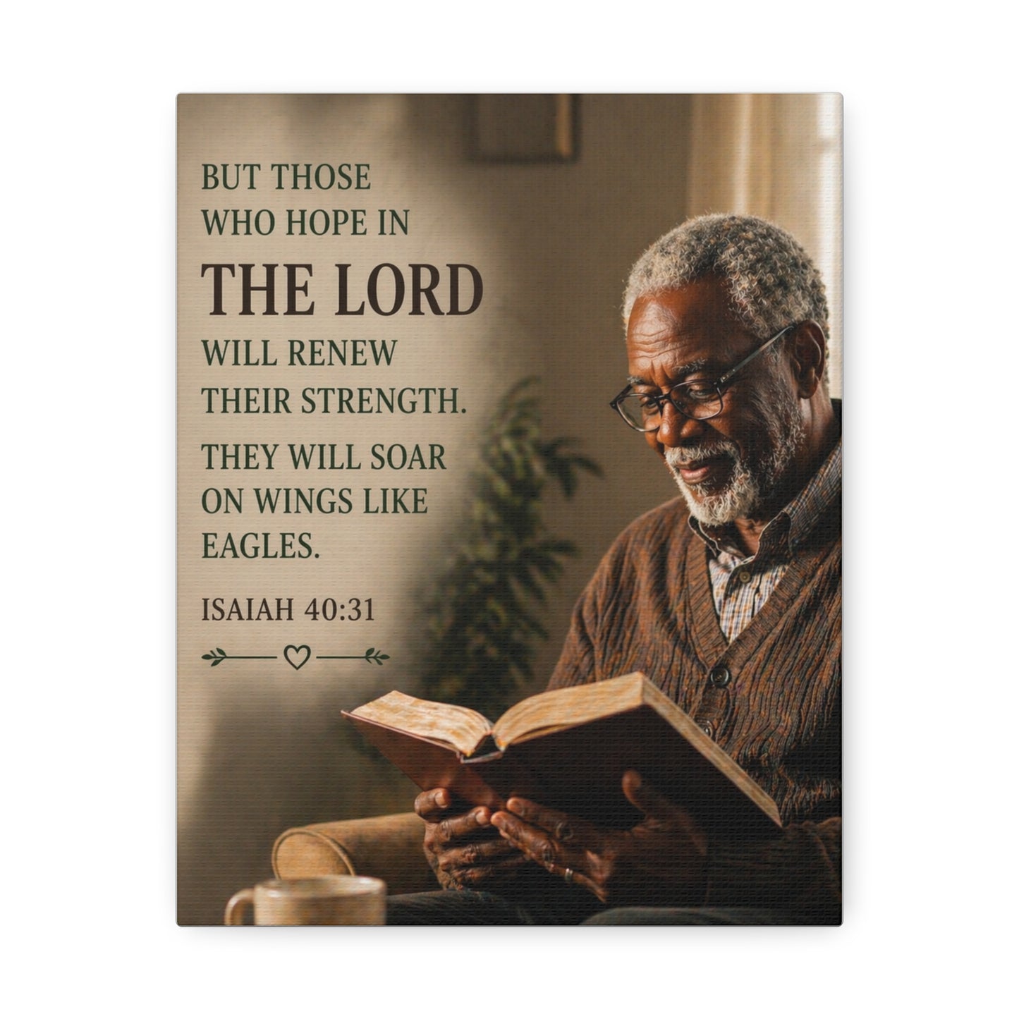 Stretched Canvas - "But Those Who Hope in The Lord" Isaiah 40:31 Inspirational Christian Wall Art