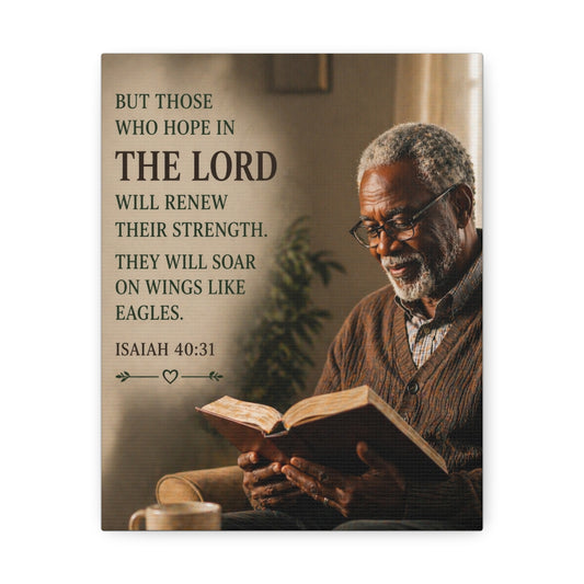Stretched Canvas - "But Those Who Hope in The Lord" Isaiah 40:31 Inspirational Christian Wall Art