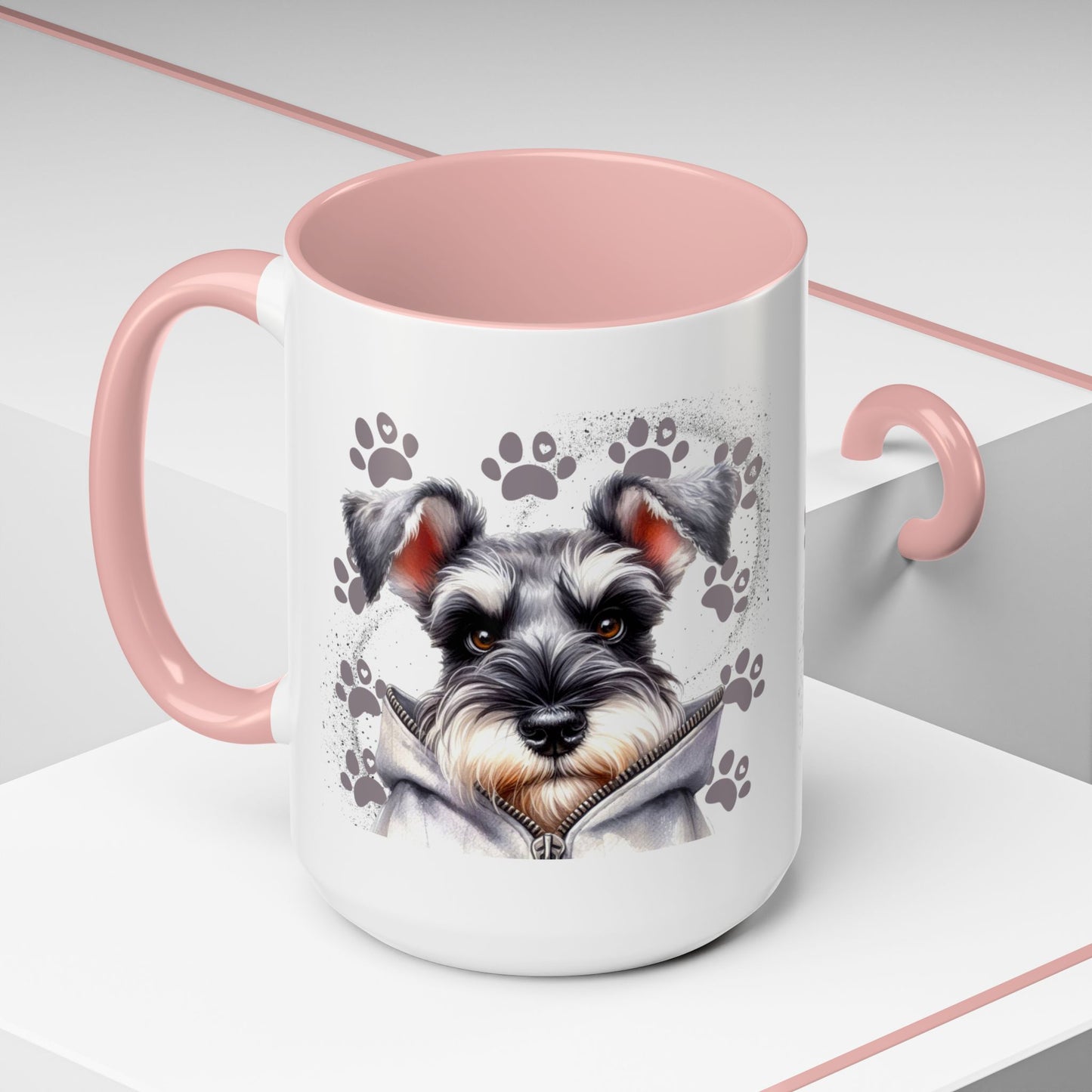 Schnauzer Paw Print Accent Coffee Mug (11/15oz)