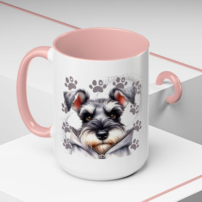 Schnauzer Paw Print Accent Coffee Mug (11/15oz)