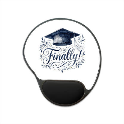 Graduation 'Finally!' Mouse Pad with Wrist Rest
