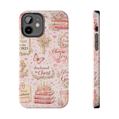 Anchored In Christ Phone Case | Christian floral iPhone Case