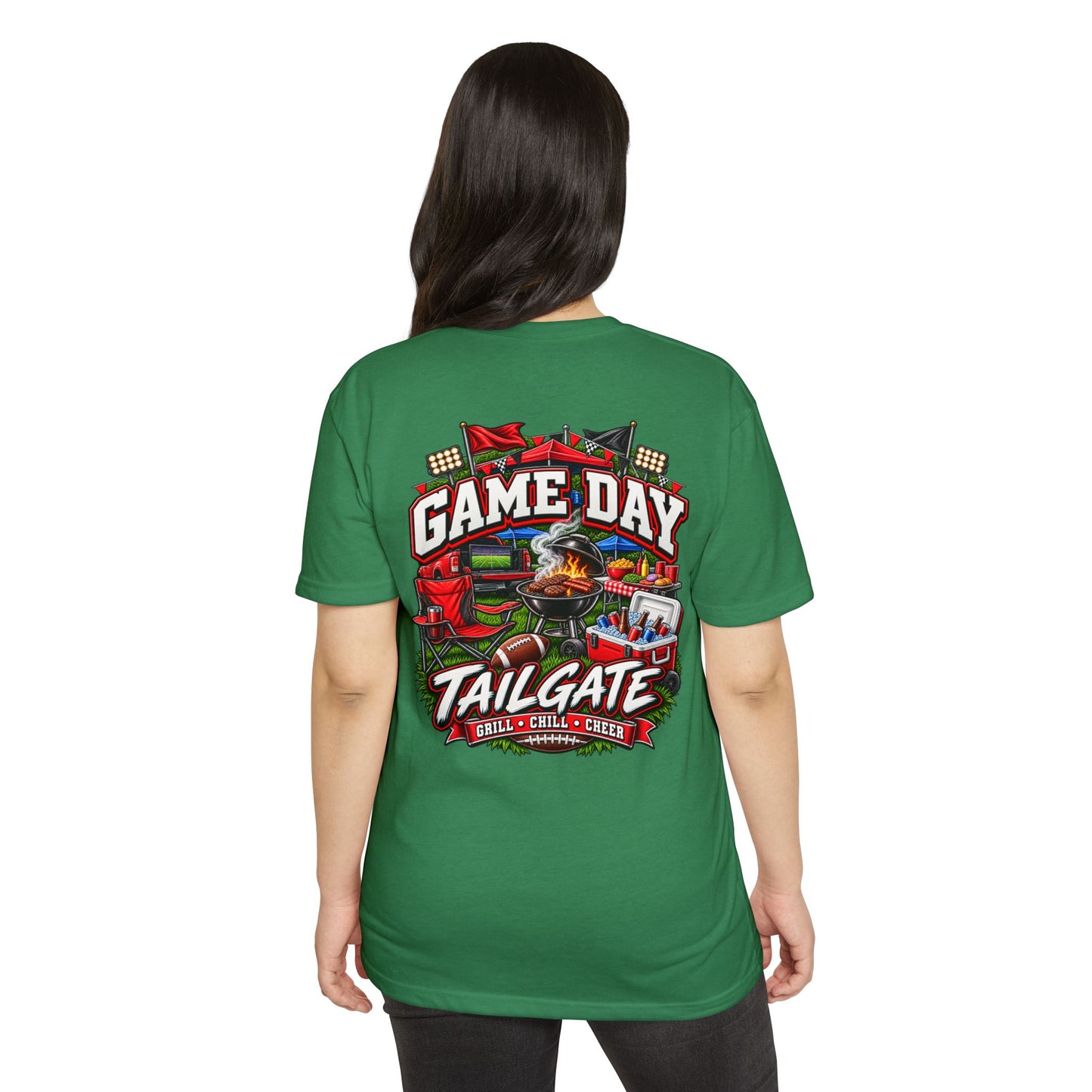 Game Day Tailgate T-Shirt — Grill, Chill & Cheer Football Tee