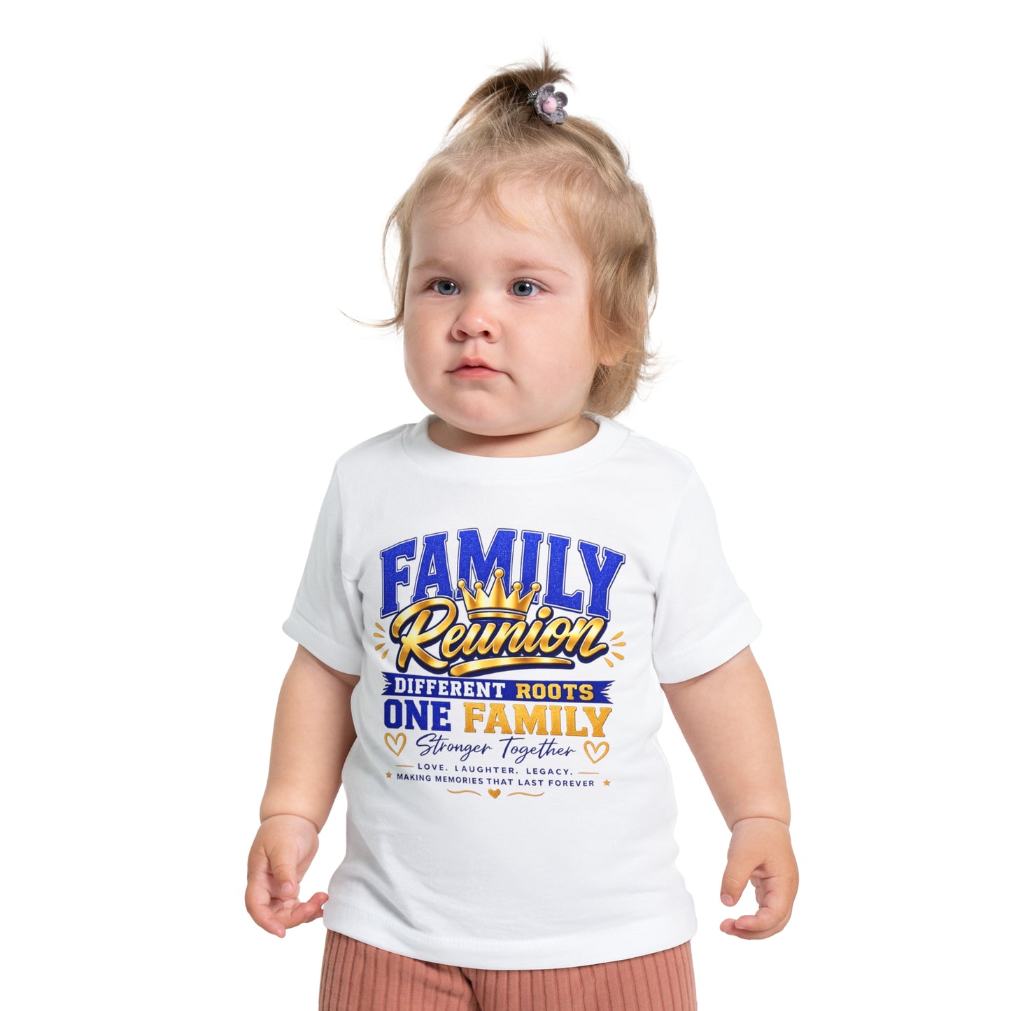 Family Reunion Baby T-Shirt — “Different Roots One Family” Infant Tee