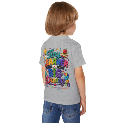 Toddler T‑Shirt — “Tiny Learner Big Dreams” Colorful Back‑to‑School Tee