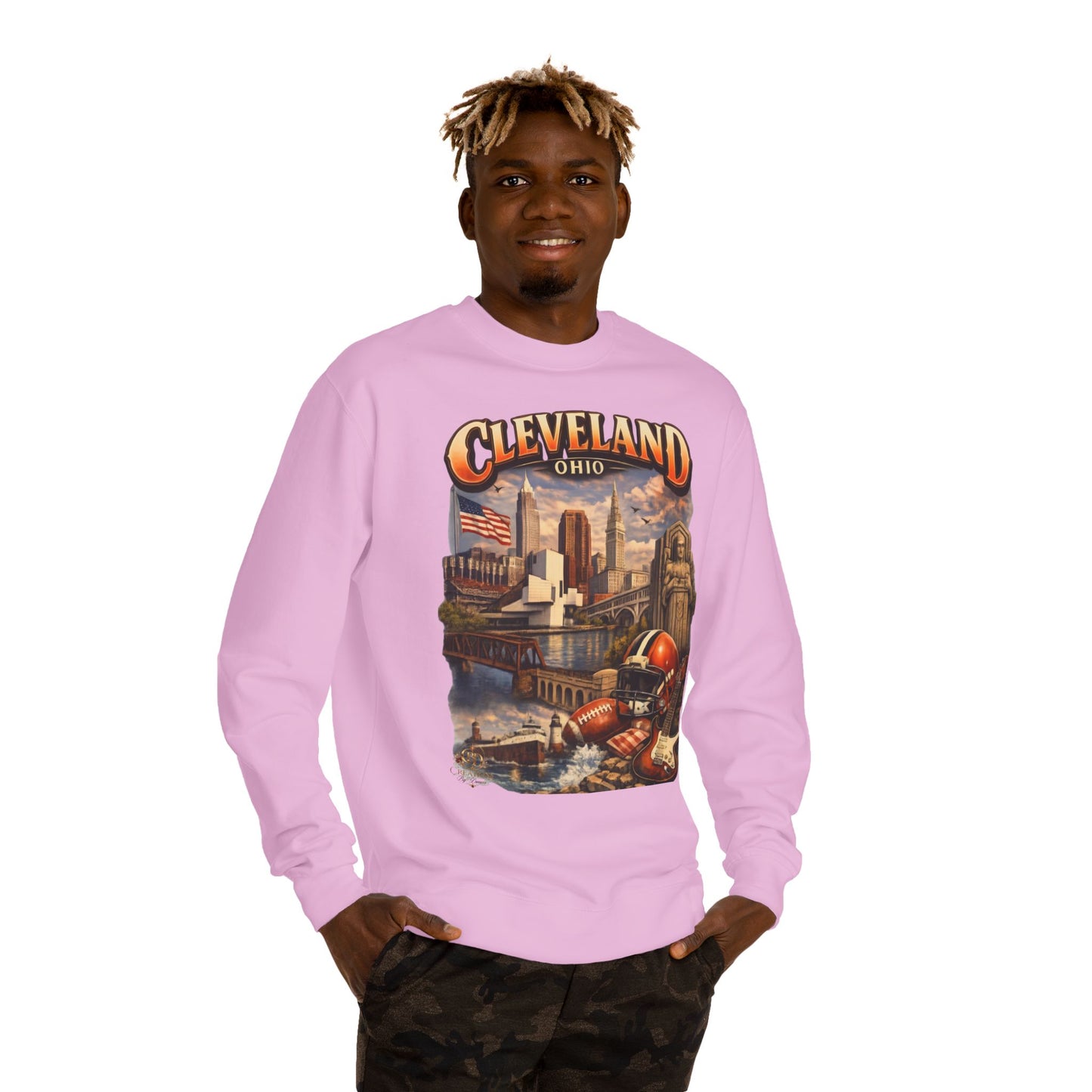 Cleveland Retro Cityscape Sweatshirt — Ohio Pride Football & Rock Design