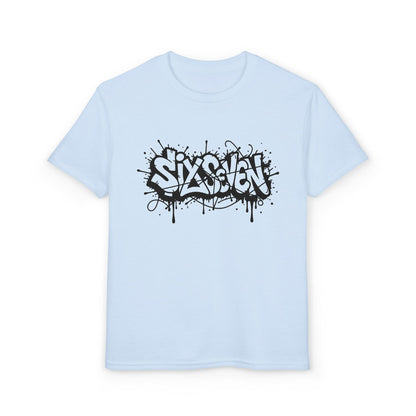 Youth T-Shirt — 'SixxSeven' Black Graffiti Drip Streetwear Tee