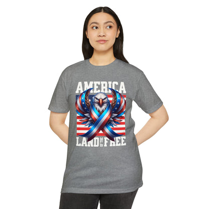 America Land of the Free Eagle Ribbon T-Shirt