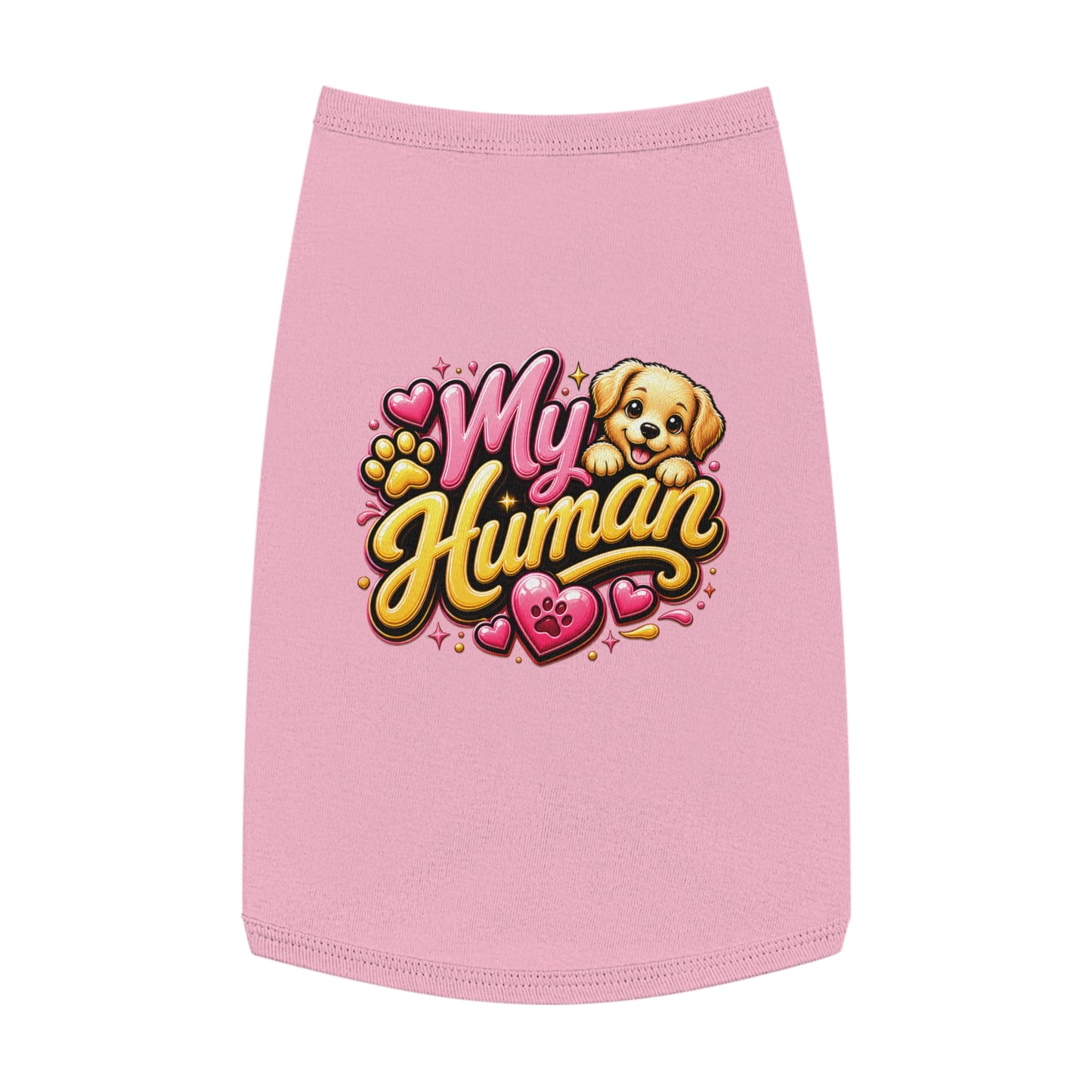 My Human Pet Tank Top — Cute Dog Paw & Heart Graphic