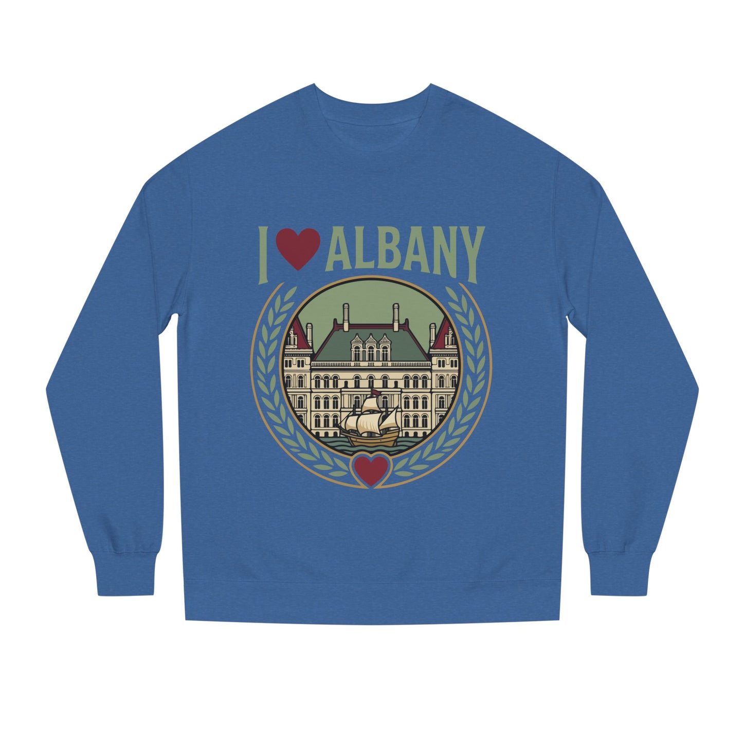 Albany Heart Crewneck Sweatshirt — I  Albany City Landmark Design