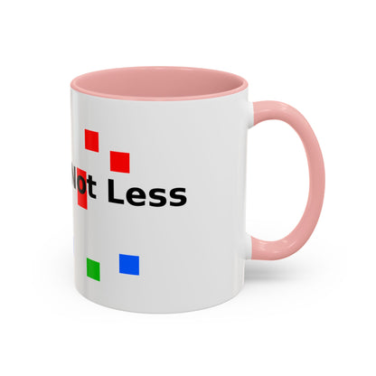Accent Coffee Mug — 'Different Not Less' Pride-Inclusive Color Block Design (11/15oz)