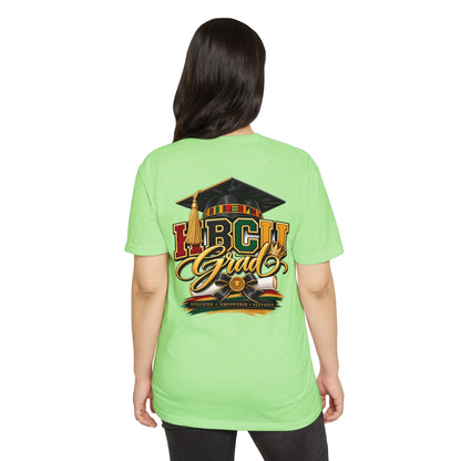 HBCU Grad T-Shirt — Black Graduation Cap & Kente Design