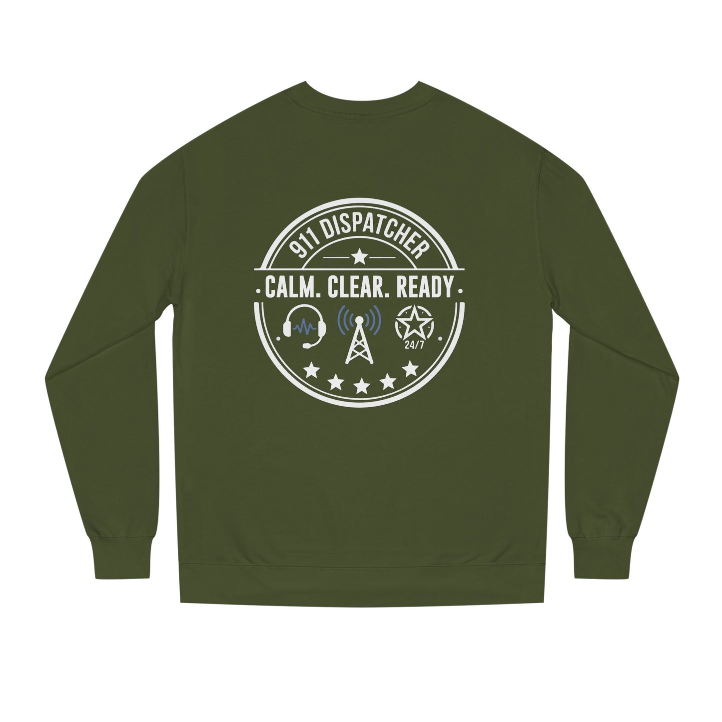 911 Dispatcher Sweatshirt - "Calm. Clear. Ready." Crewneck for Emergency Dispatchers