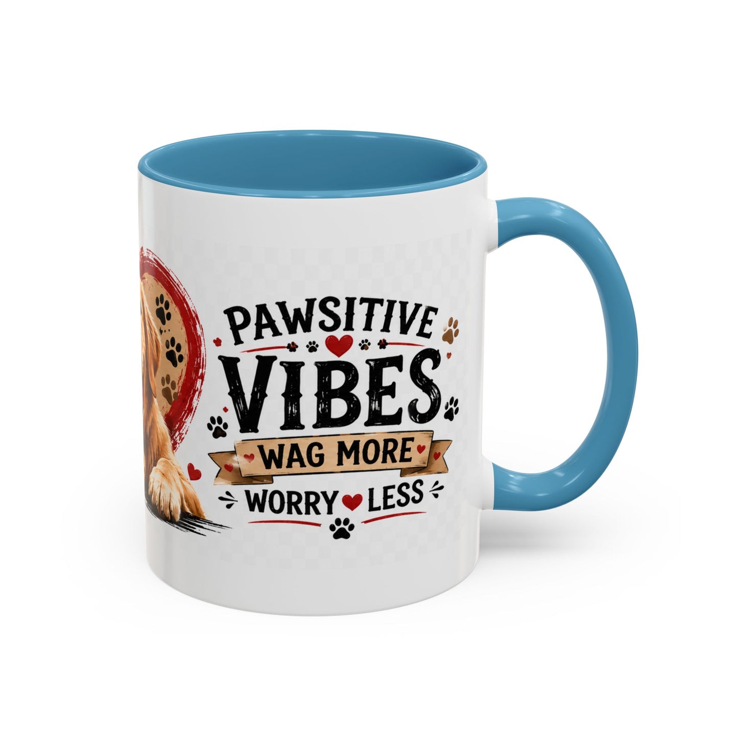 Pawsitive Vibes Coffee Mug - "Wag More, Worry Less" Dog Lover Accent Mug