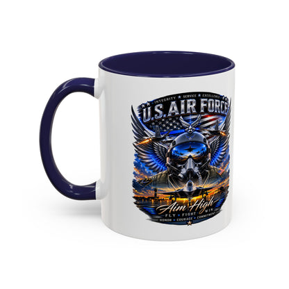U.S. Air Force Eagle Coffee Mug — "Aim High" Accent 11/15oz