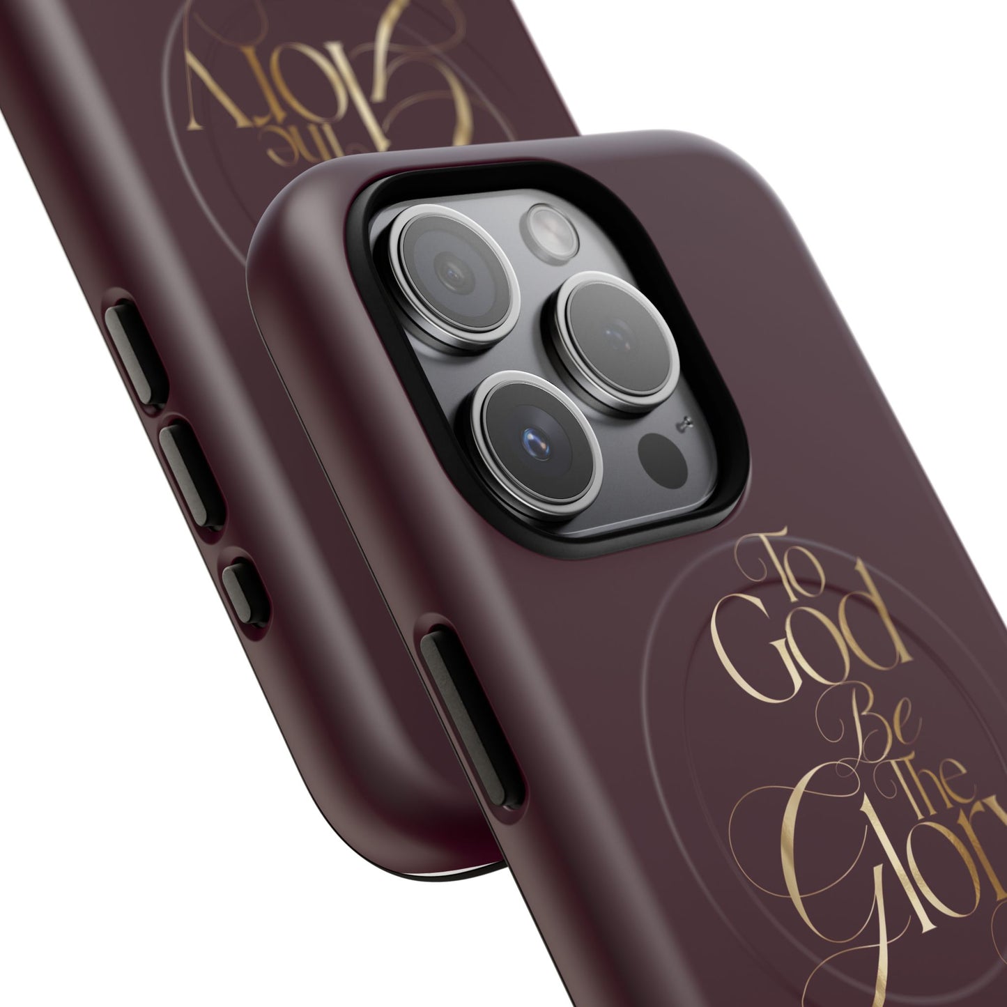 "To God Be The Glory" Tough Magnetic Phone Case — Burgundy Christian iPhone Cover
