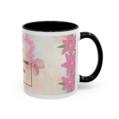 Mom Acronym Coffee Mug — "MOM: Magical • One-of-a-Kind • Motivator" Floral Accent