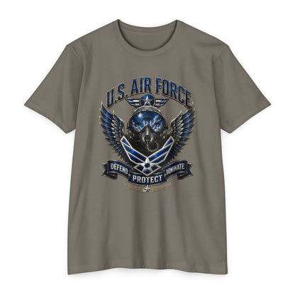 U.S. Air Force Skull Wings T-Shirt — Defend Protect Dominate Military Tee