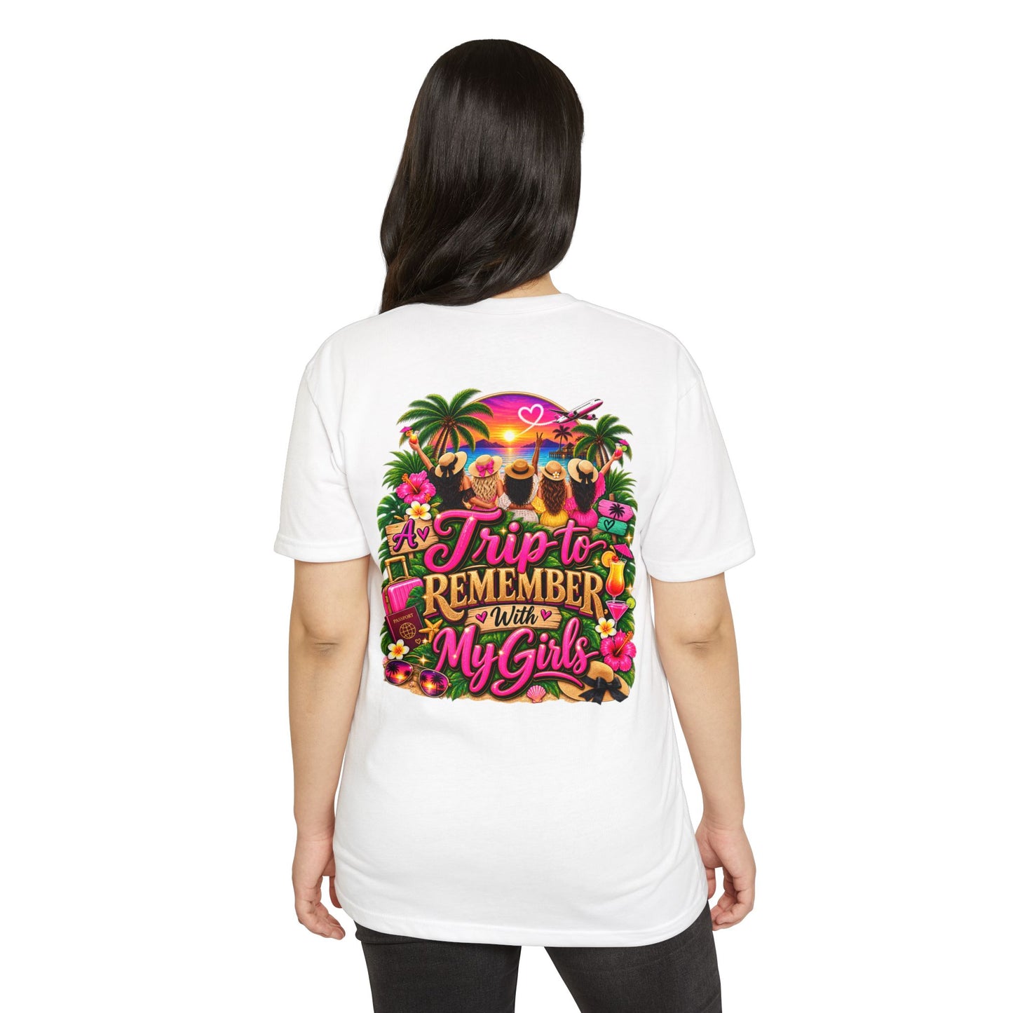 T-Shirt — 'A Trip to Remember With My Girls' Tropical Bachelorette/Besties Tee