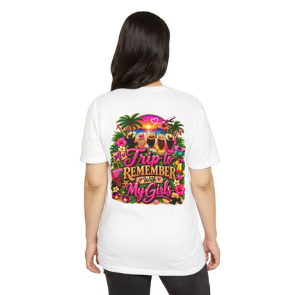 T-Shirt — 'A Trip to Remember With My Girls' Tropical Bachelorette/Besties Tee