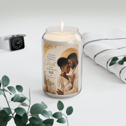 Inspirational "I Can Do All Things Through Christ" Scented Soy Candle