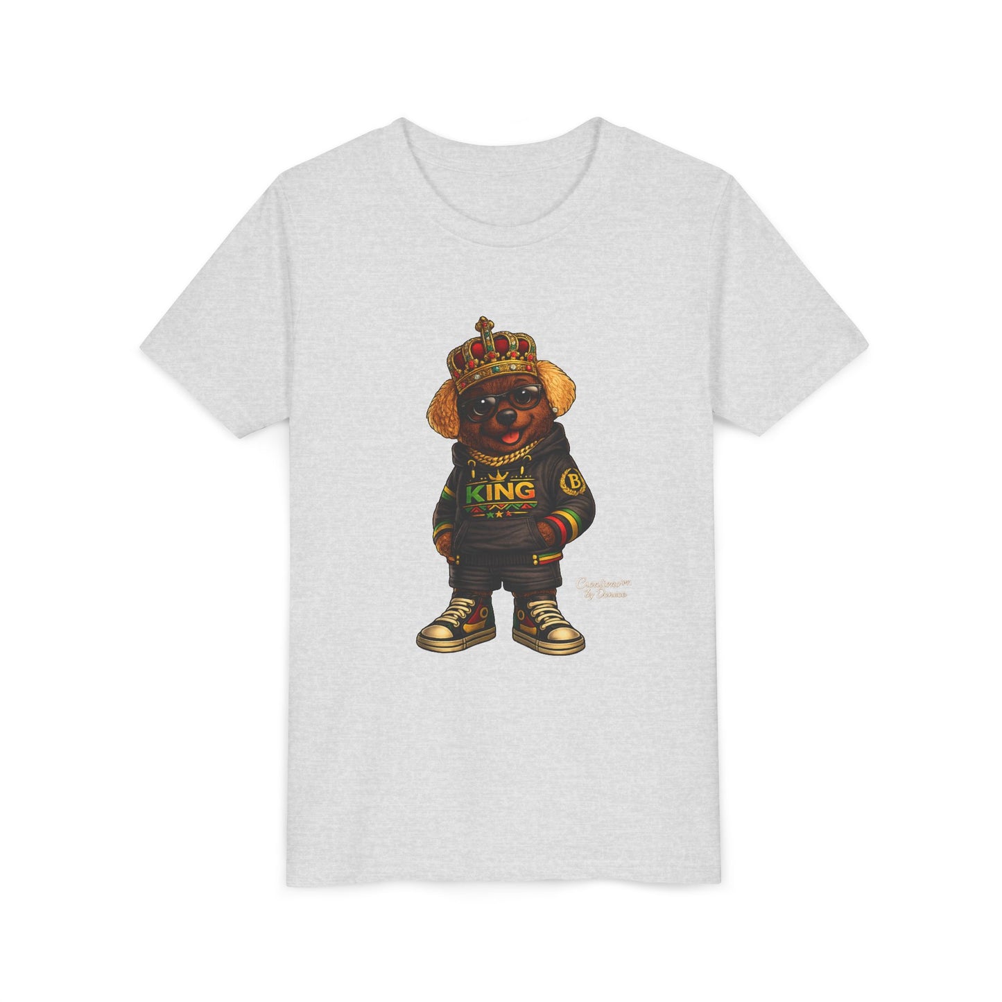 Youth Tee — 'Lil King' Crowned Bear Graphic Shirt