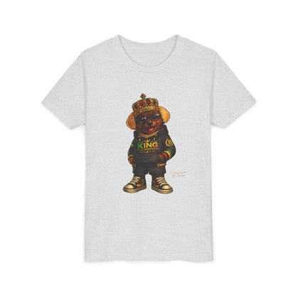 Youth Tee — 'Lil King' Crowned Bear Graphic Shirt