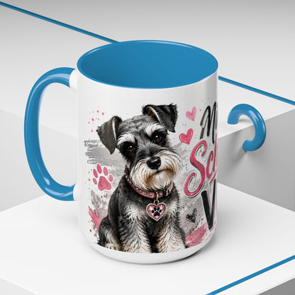 Miniature Schnauzer Vibes Accent Coffee Mug – 11/15oz