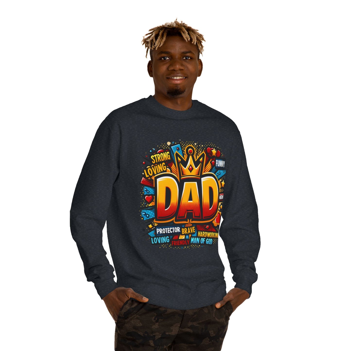 Dad Graphic Sweatshirt – Crowned 'DAD' Tribute Design for Father’s Day