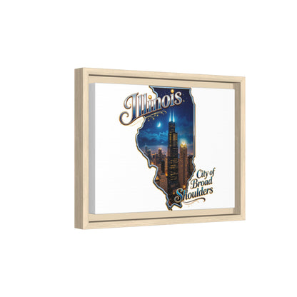 Illinois City of Broad Shoulders Matte Canvas Framed Wall Art