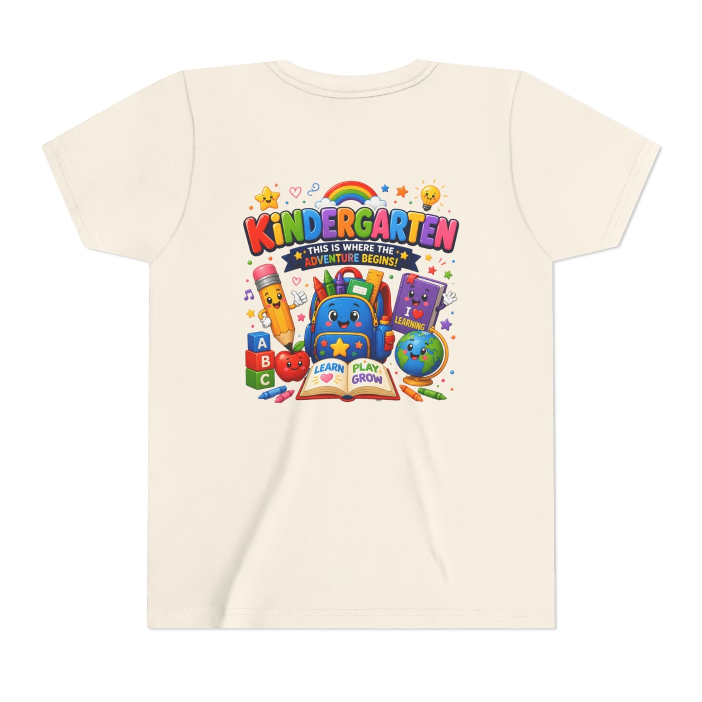 Kindergarten Kids T‑Shirt — 'Kindergarten: This Is Where the Fun Begins' Colorful Back-to-School Tee