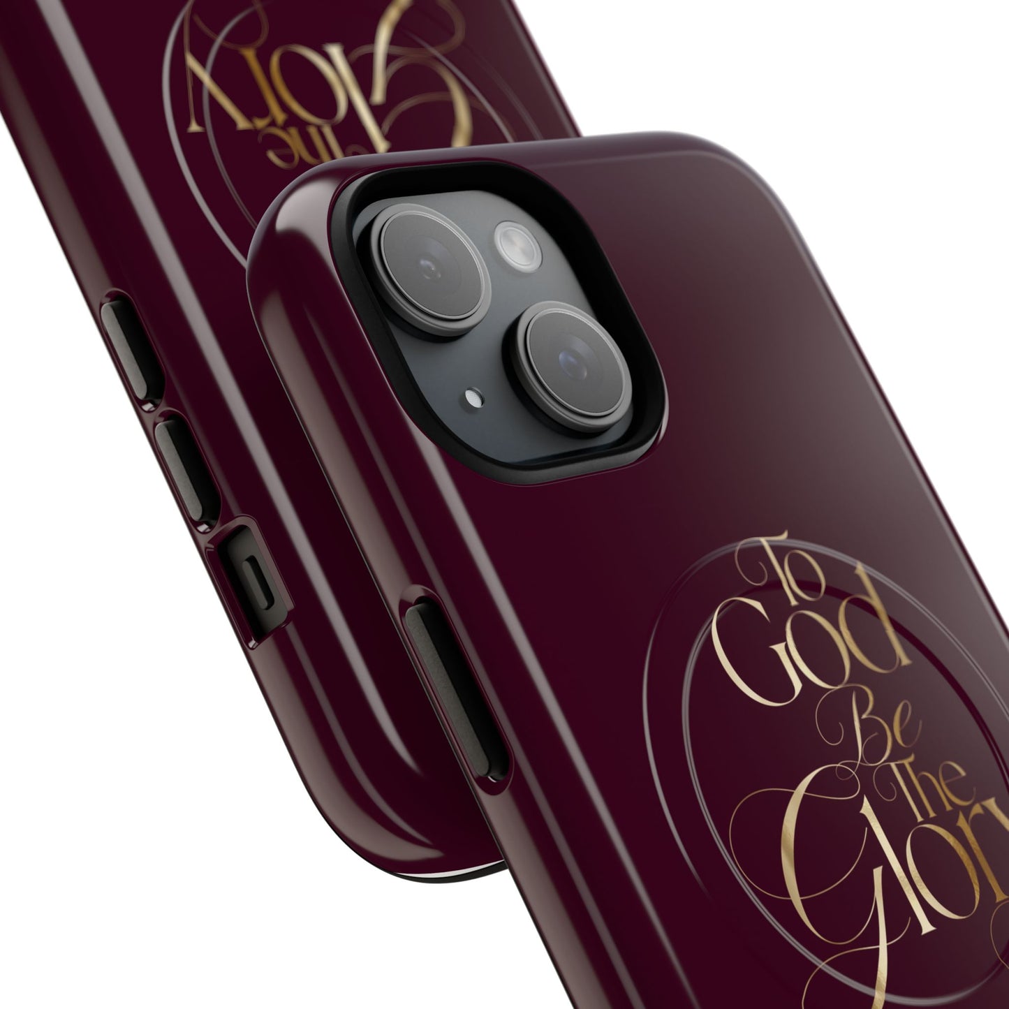 "To God Be The Glory" Tough Magnetic Phone Case — Burgundy Christian iPhone Cover