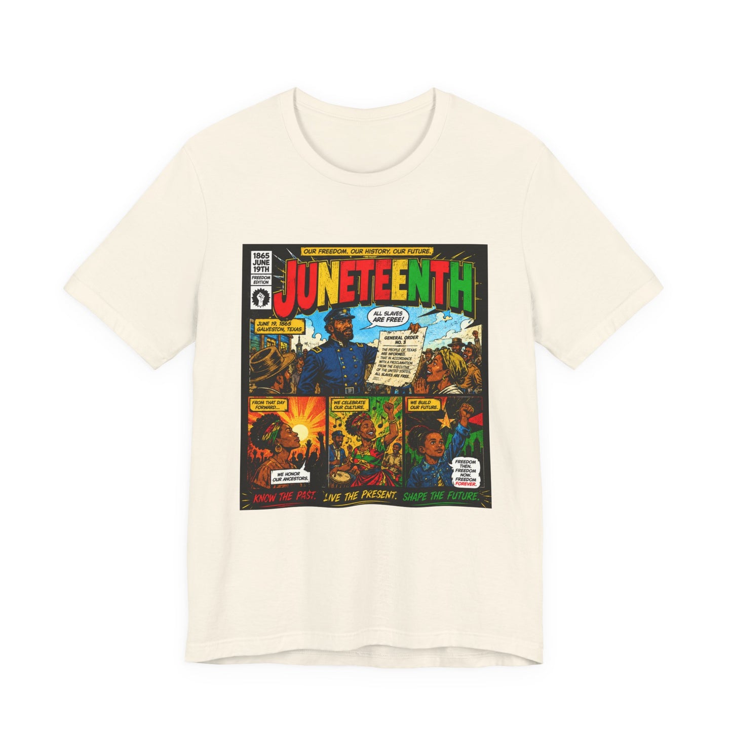 Juneteenth Comic-Style T-Shirt — Retro Celebration Tee