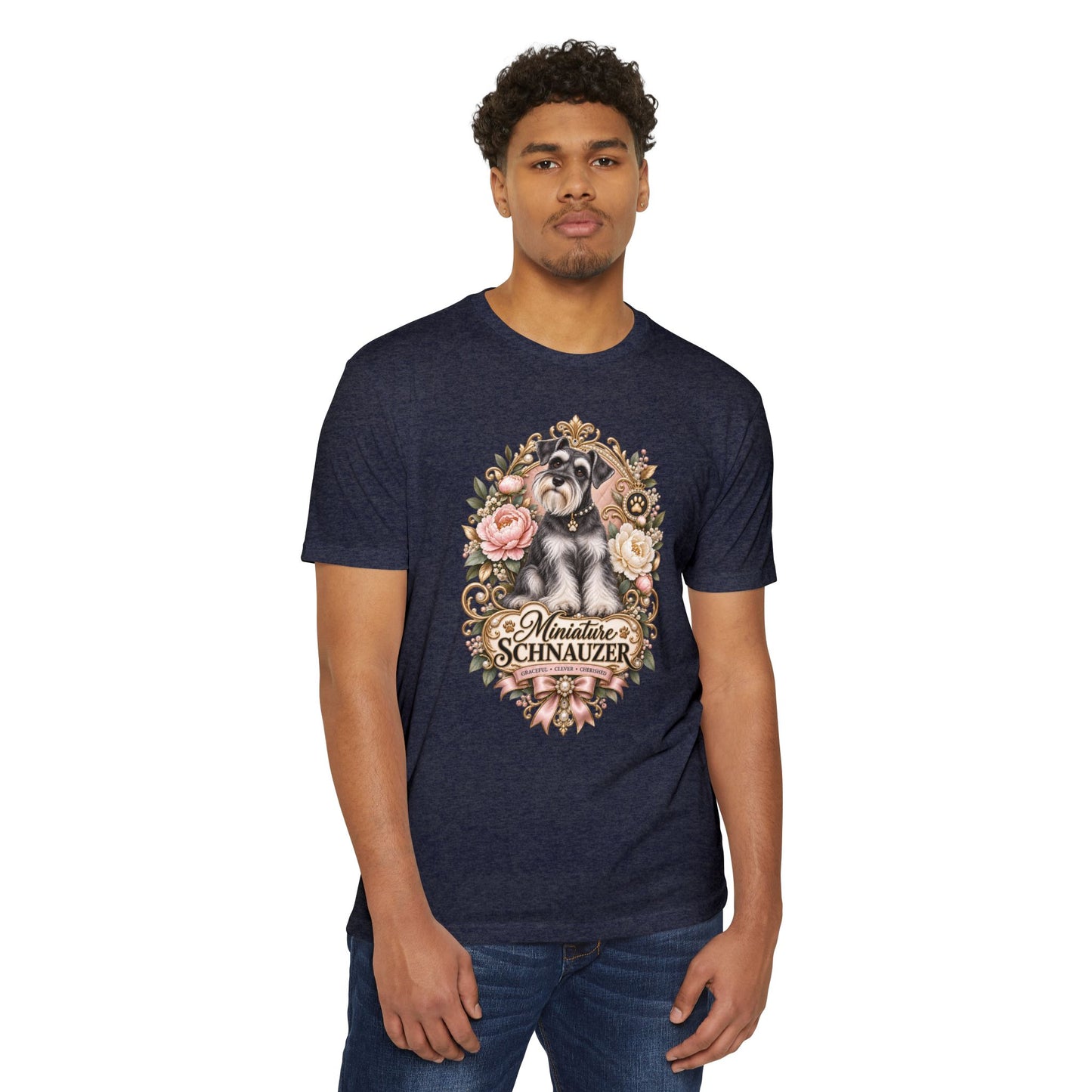 Miniature Schnauzer Floral T‑Shirt
