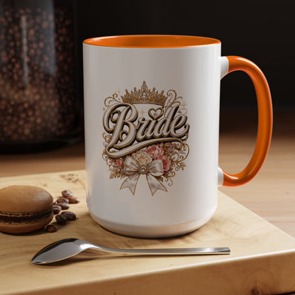 Bride Accent Coffee Mug — Floral Crown Bridal Gift (11/15oz)