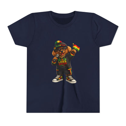 Youth Tee — Kid Bear Black Lives Matter Rasta Flag Shirt