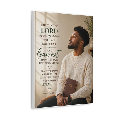 Stretched Canvas - "Trust in the Lord" Scripture Wall Art (Proverbs 3:5-6)
